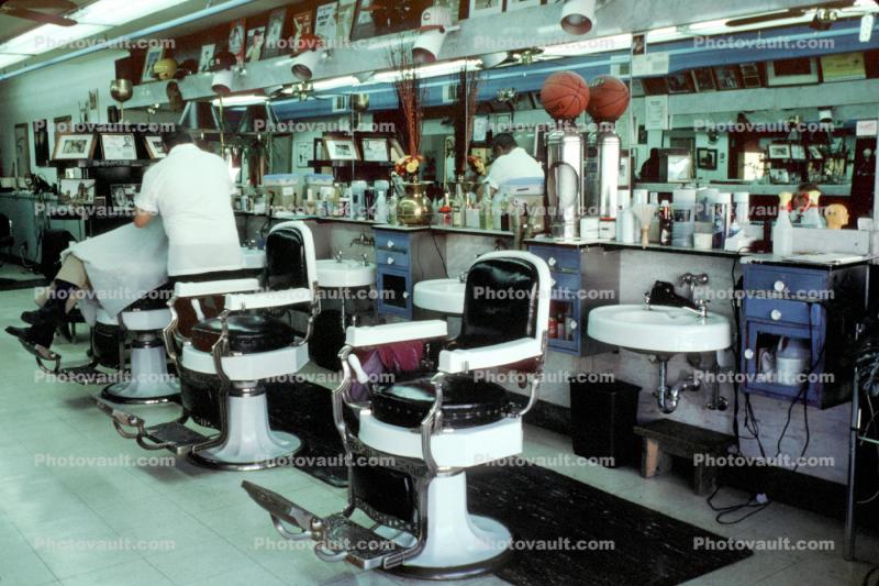 Barber, hair cut, barber shop, chairs, mirror, americana