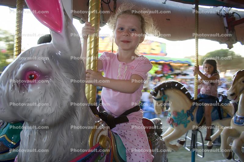 White Rabbit, Girl on a Merry-go-Round, Carousel, Marin County Fair