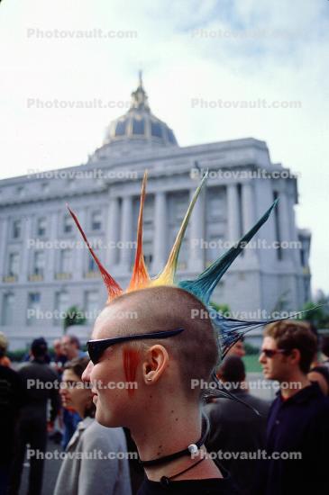Spike Mohawk Hair, rainbow