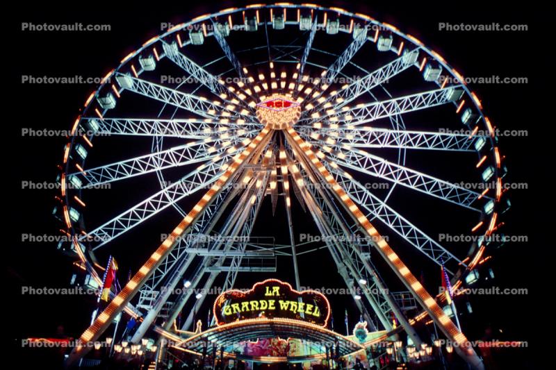 Ferris Wheel, Nighttime, Orange County Fair, California, Round, Circular, Circle