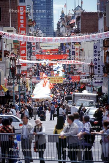 Grant Street, Chinatown, People, Crowds, September 2002
