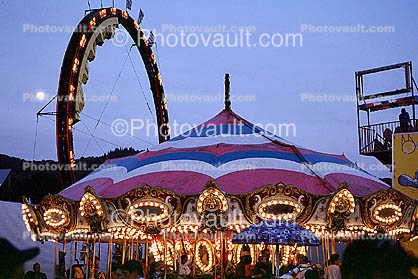 Carousel, lights, Marin County Fair, July 2001