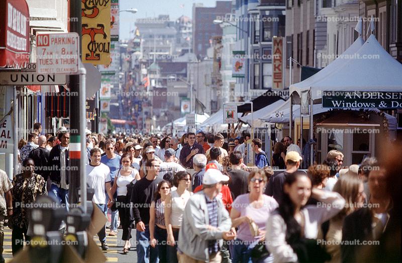 Crowds, Grant Street, North-Beach Festival, San Francisco, California, Fair