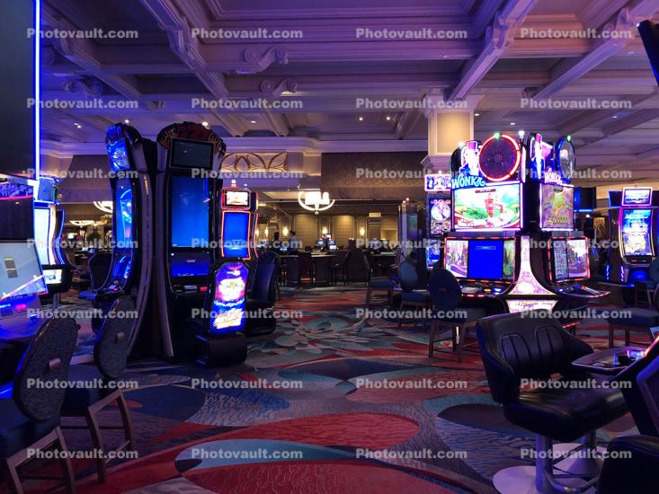 Empty Casino Slot Machines, COVID-19 Virus Lockdown, panic, 2020