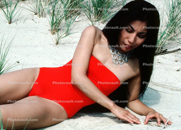 Swimsuit, Lady, Woman, Sunny, Melanesian, Sun Worshipper, 1980s