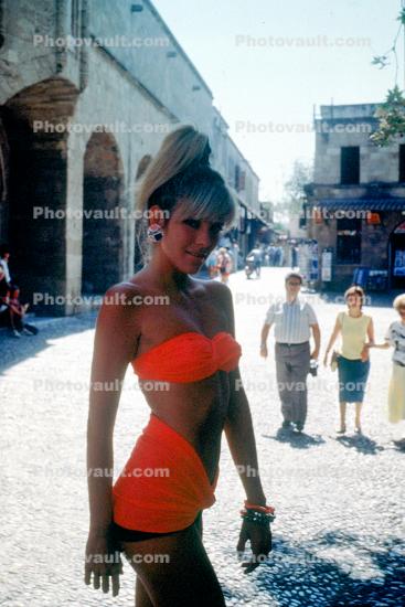 Lady, Woman, Swimsuit, Suntan, 1980s