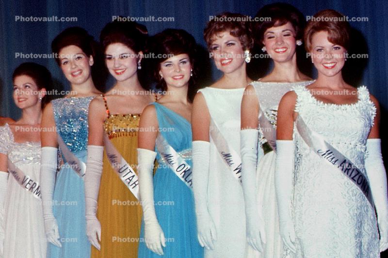 Formal Dress, Pageant, Ladies in their Evening Attire, 1960s