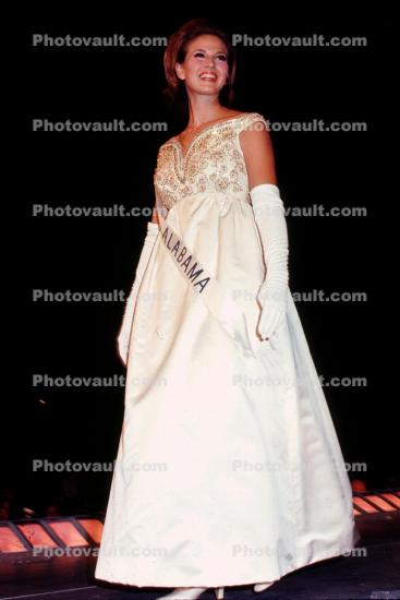 Forml, Dress, Gloves, Smiles, Miss Alabama, Pageant, 1960s