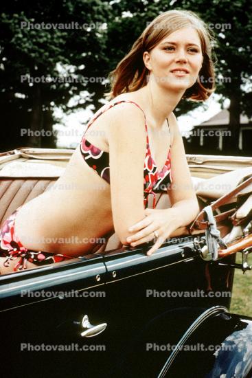 1960s, Brunette, Bikini Girl, Windy, Windblown