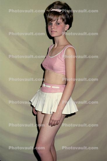 White Skirt, Pink Bra, 1960s, Pageant