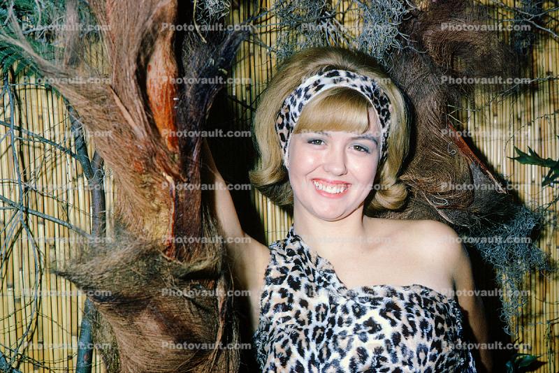 Leopard Skin, Swimsuit, Blonde, 1960s, Animal Print, Pageant
