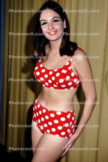 Red Polka-Dot Bikini, Posing Model, 1960s
