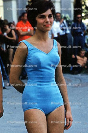 Woman, Bouffant Hairdo, Female, Shapely, Arms, Swimsuit, 1960s, Pageant
