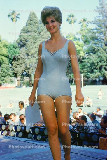 Bouffant Hairdo, Lady, Shapely, Arms, Swimsuit, 1960s, Pageant