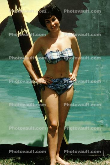 Bikini Lady, Swimsuit, Leggy, Smiles, 1960s