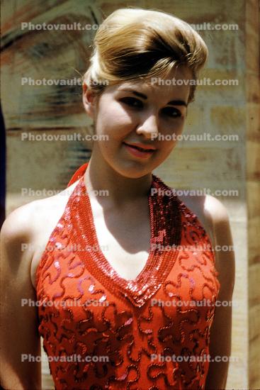 Lady, Swimsuit, Hairdo, 1960s