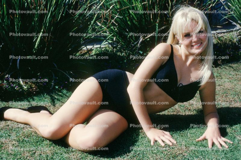 Lady, Bikini, Swimsuit, Blonde, 1960s