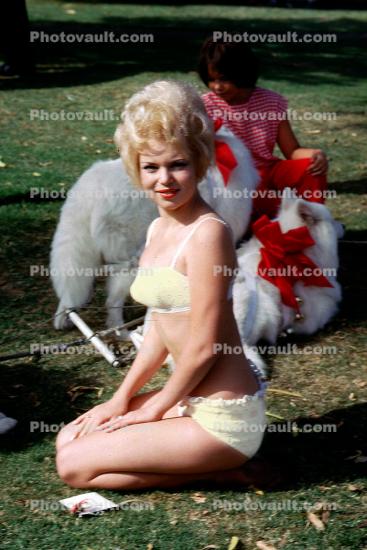 Lady, Bikini, Swimsuit, Bouffant Hairdo, Blonde, 1960s
