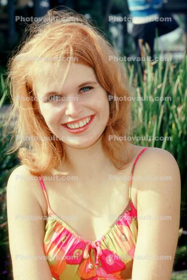 Pretty Lady, Bikini, Swimsuit, Sun Worshipper, Redhead, 1960s