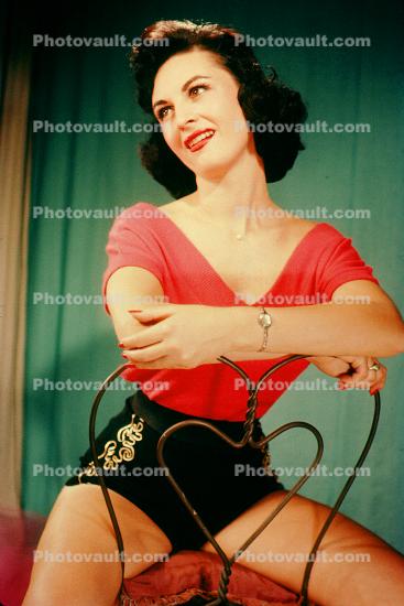 Woman, Chair, Smiles, 1950s