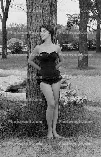 Cute Lady, Strapless Swimsuit, aio, 1950s