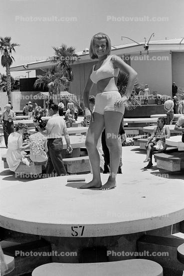 Woman Stands in a Bikini Swimsuit, 1960s