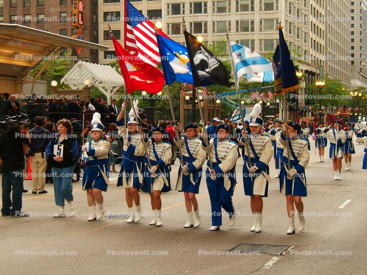 Color Guard, Marching Band, Memorial Day Parade, 2005