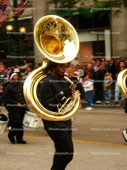 Tuba Player, Marching Band, Memorial Day Parade, 2005