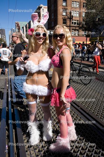 Love Fest 2008, Parade, Market Street, Fuzzy Bra, Panties, Boots Images,  Photography, Stock Pictures, Archives, Fine Art Prints