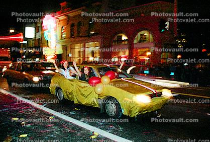 car, automobile, vehicle, 49'r superbowl victory, Broadway Street, celebration