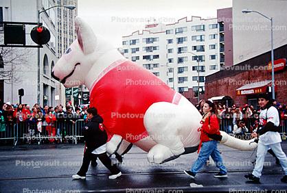 Spuds McKenzie, Balloon, 49'r superbowl victory parade, Market Street