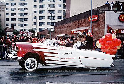 Jerry Rice, 49'r superbowl victory parade, Market Street, Car, automobile