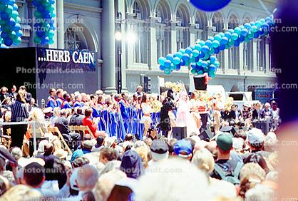 Crowds, Balloons, Ferry Building, Herb Caen Day