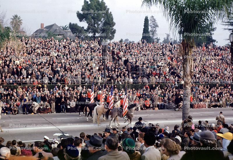 Color Guard, Rose Parade, 1950, 1950s