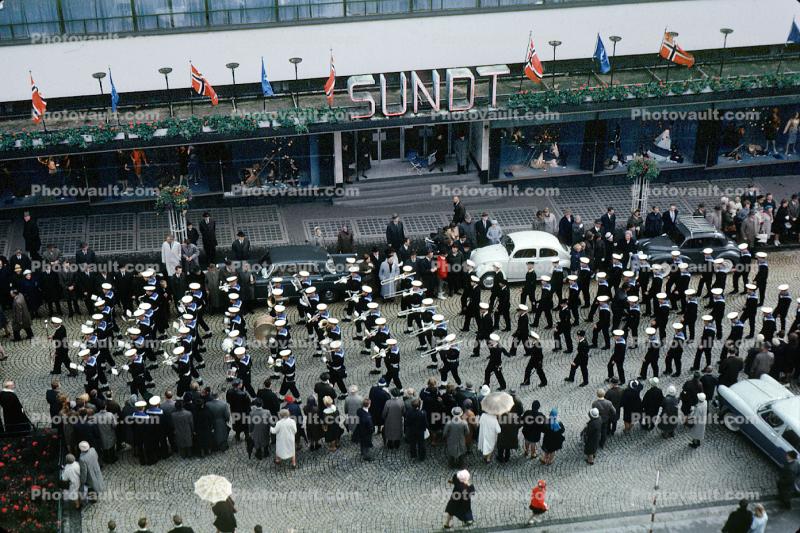 Sundt Department Store, Bergen, Norway, Military Marching Band, 1964, 1960s