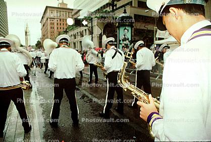 Tuba, Marching Band, Saint Patrick's Parade, down Market Street