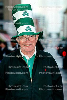 Mad hatter, Saint Patrick's Parade, down Market Street