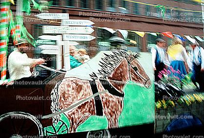 Horse, Saint Patrick's Parade, down Market Street
