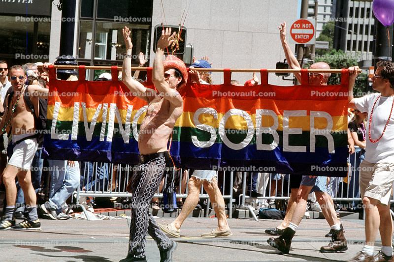 Living Sober Banner, Lesbian Gay Freedom Parade, Market Street
