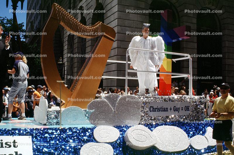 Christian Gay Angel, Harp, Lesbian Gay Freedom Parade, Market Street