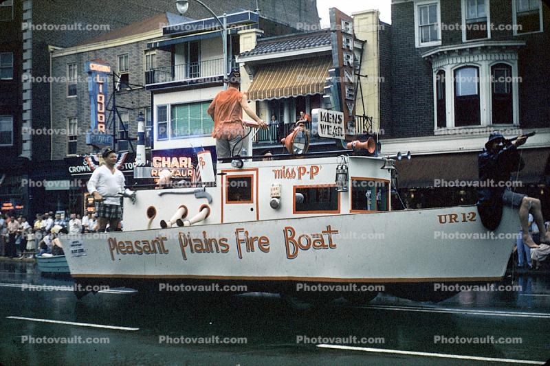 Pleasant Plains Fire Boat, Miss P-P, Fireman's Parade, 1950s