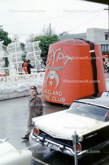 Ford Fairlane, Shriner, Lakeland Shrine Club, Fez, Hat, Parade, Car, automobile, 1950s