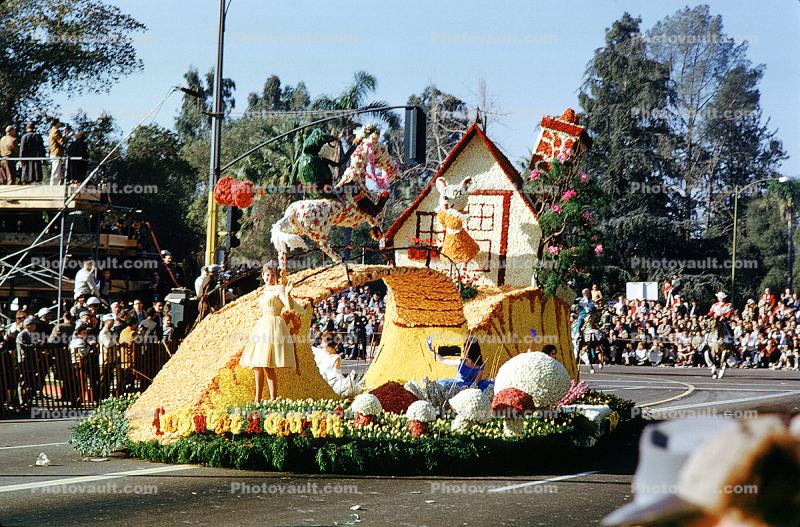 Mouse, House, Mushrooms, Rose Parade, January 1961, 1960s
