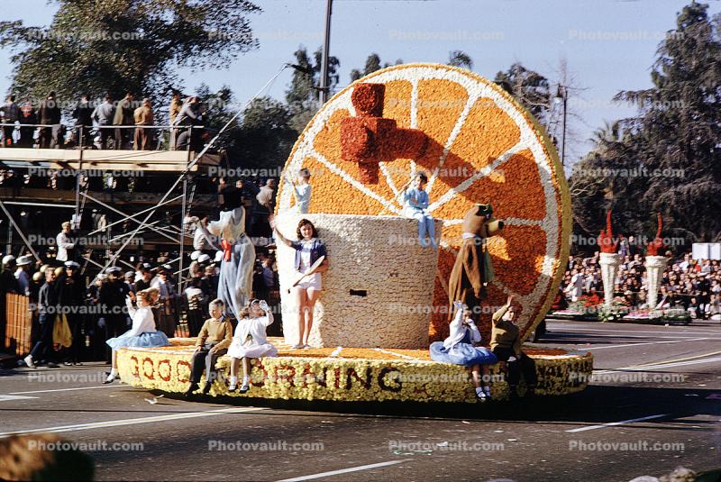 Good Morning, Orange Slice, Juice, Cup, Rose Parade, Pasadena, 1960s