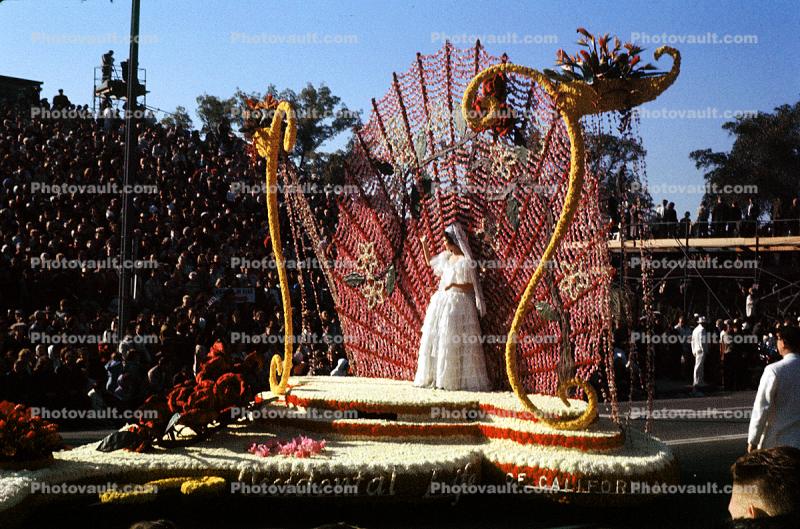 Wedding Bride, Occidental Life of California, Woman, Rose Parade, 1960s
