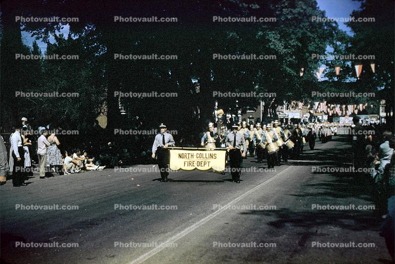 North Collins Fire Dept, Marching Band, 1950s, Erie County
