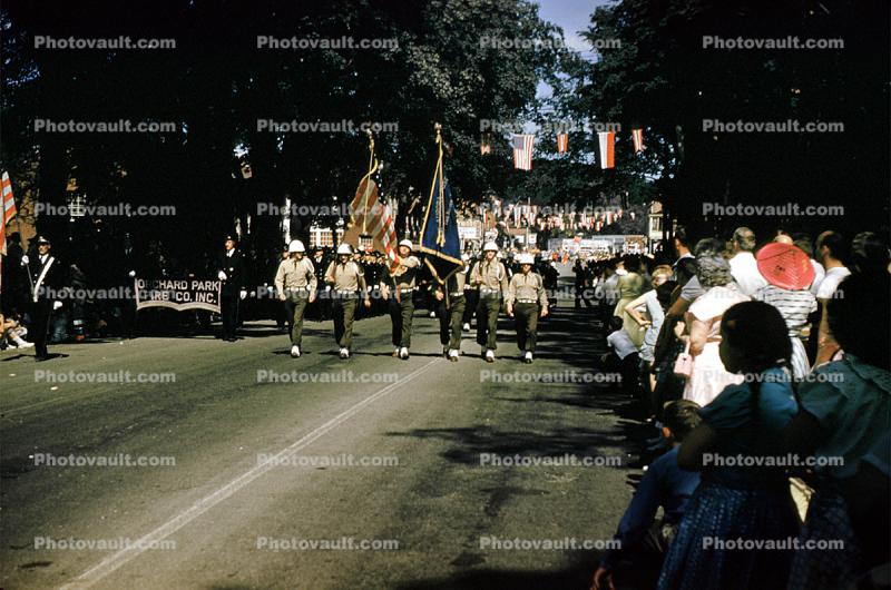 Orchard Park Fire Company, Inc., Color Guard, Marching Band, 1950s, Erie County