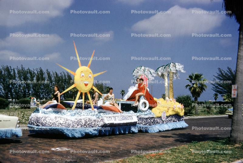City of Clearwater, Women, Smiling Sun, Festival of States, Saint Petersburg, Florida, 1950s