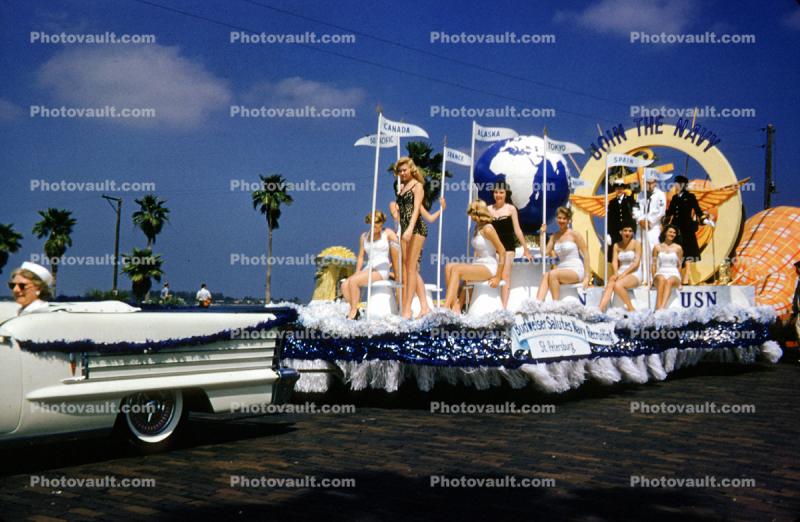 Budweiser Salutes Navy Recruiting, USN, Festival of States, Saint Petersburg, Florida, 1950s