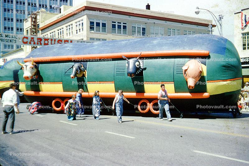 Farm Animals, Circus, Train, Balloon, Festival of States, Saint Petersburg, Florida, 1960s